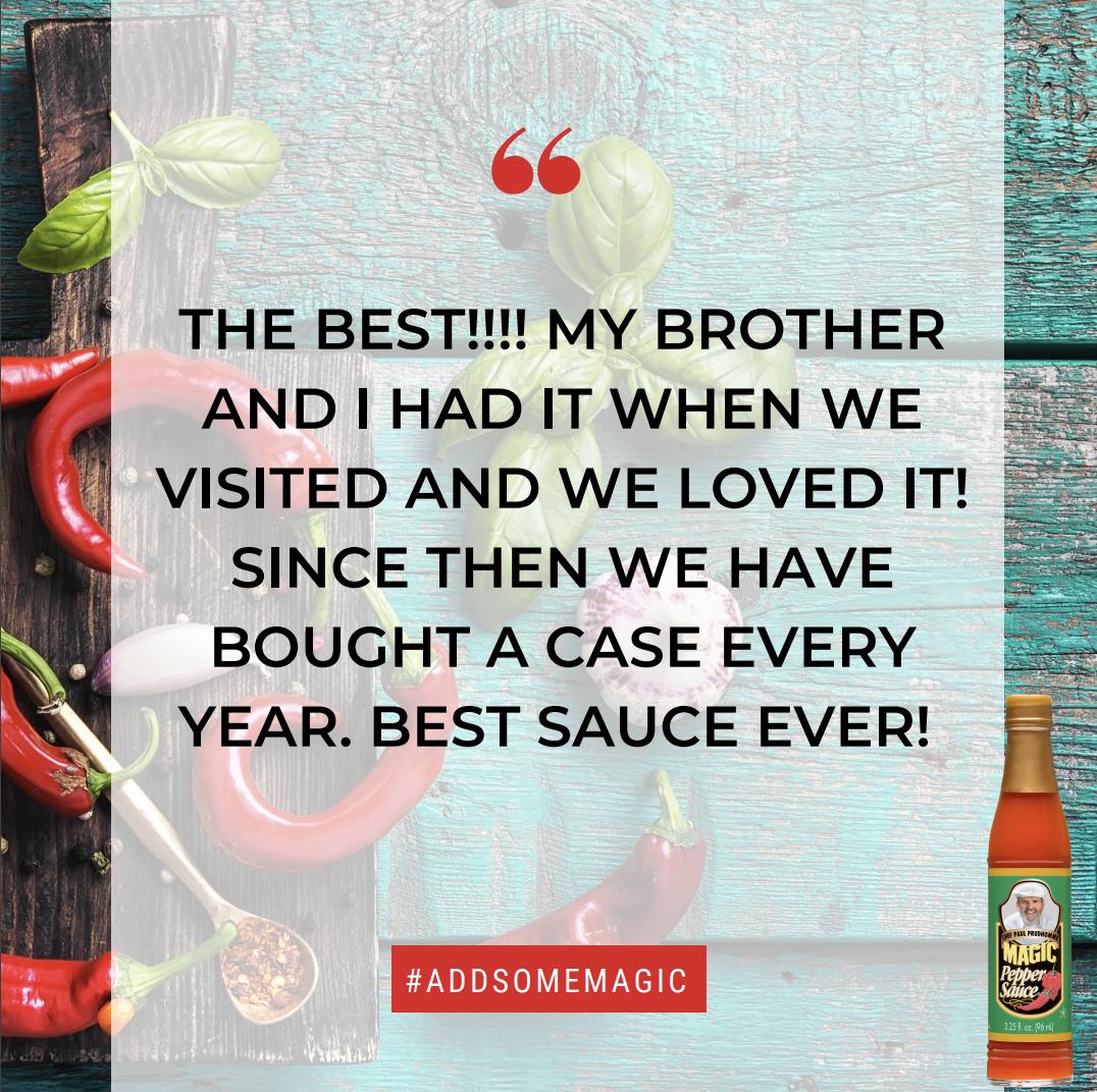 ChefPaul_Magic's tweet photo. Bold flavor goes a long way. 😉
Grab our Magic Pepper Sauce and find out what makes it better than all the rest. https://t.co/bpoB4VzL1c #addsomemagic #southerncooking #cajunfood https://t.co/GsJnUmc0v3