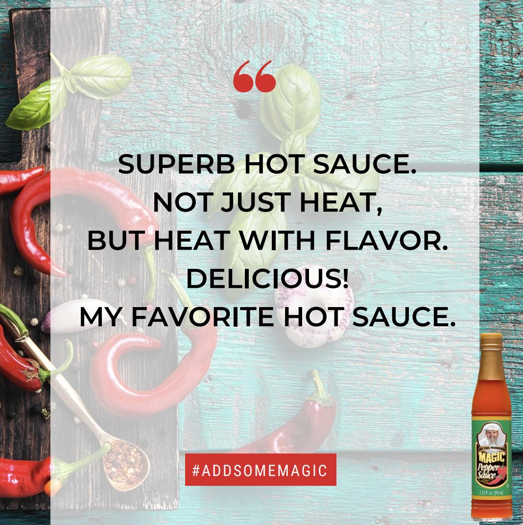 ChefPaul_Magic's tweet photo. Bold flavor goes a long way. 😉
Grab our Magic Pepper Sauce and find out what makes it better than all the rest. https://t.co/bpoB4VzL1c #addsomemagic #southerncooking #cajunfood https://t.co/GsJnUmc0v3
