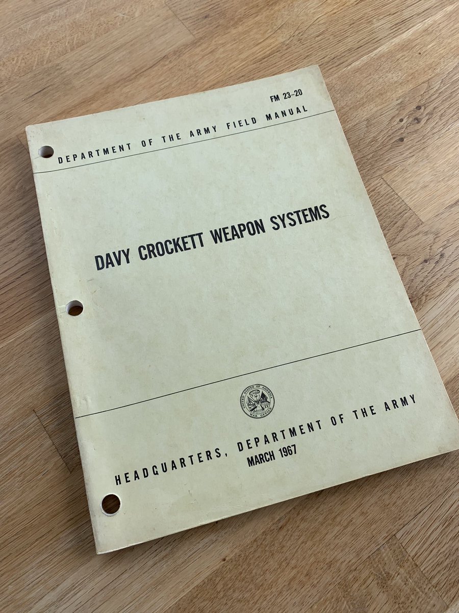 ChrZZ's tweet photo. @DJSnM In the series of crazy nuclear weapons. Here is my original instruction book for the David Crockett weapon system. A small portable "nuclear bazooka". https://t.co/sZKZiQtyKr