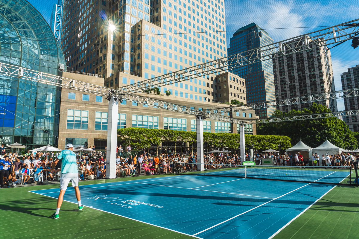 JohnIsner's tweet photo. Heading back downtown towards @BFPLny tomorrow! Iβll be with @la_pouille and @prince_Tennis again playing in the #LiveTheTour Pro-AM Celebrity Exhibition. Catch you there from 4:45pm β 6:00pm. https://t.co/YwmGu2VV34