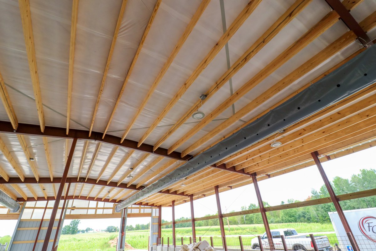 FoxCitiesBuild's tweet photo. New calf barn going up at Retzlaff Century Farms in Shawano, WI. This will feature a milk prep room, Munters Ventilation, and more! Can't wait to see the calves in the comforts of their new home soon!
#agconstruction #calfbarn #munters #ventilation #calves #widairy #wifarm https://t.co/9yqRT8sGoq