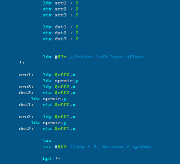 tonysavon's tweet photo. As promised, here is the source code of #ChopperCommand #C64.
Not the most commented code ever, I'm afraid, but that's how it was coded :-)
https://t.co/BuFumMcfHE
#OpenSource #github #KickAssembler #Commodore64 https://t.co/ZAySd4ttPl
