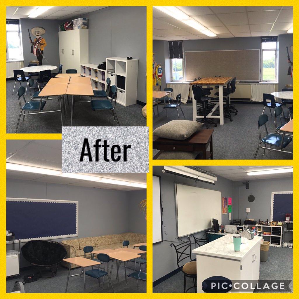 SenoraStull's tweet photo. Spent the summer refreshing my classroom &amp; working to bring other seating options to my Ss. Excited to start the year! #thebpway @BelPlaineCSD https://t.co/yJoX3uipXw
