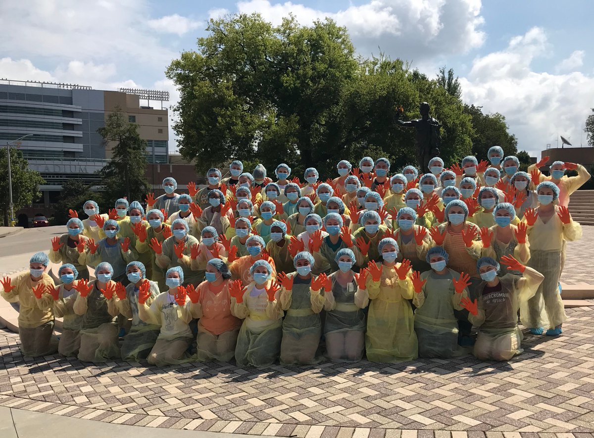 utknursing's tweet photo. Tradition continues! Junior nursing students mark their transition to upper-division nursing courses with a visit to the Torchbearer in Circle Park! #volnurse https://t.co/ATvH1GQ8Uq