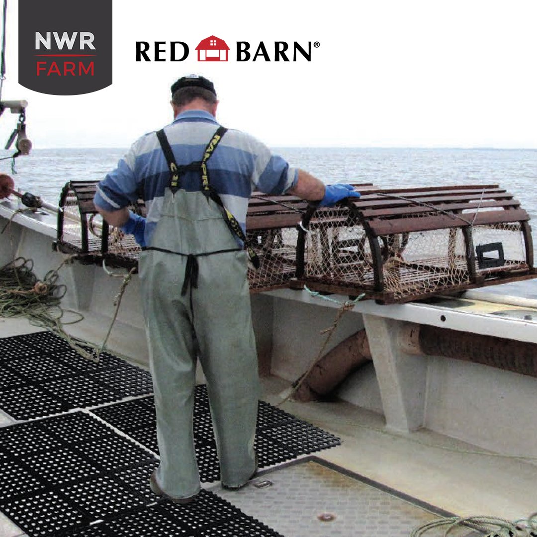 RedBarnMats's tweet photo. Did you know?  Our mats are not only used around the farm... We have #antifatigue mats that fit many applications!  Including on the #lobsterboat 
.
.
.
#fishing #lobster #boating #marine #antislip #rubber #nwrfarm #redbarn #step #flooring #grip #comfort #boat https://t.co/ymsg4LjM2w