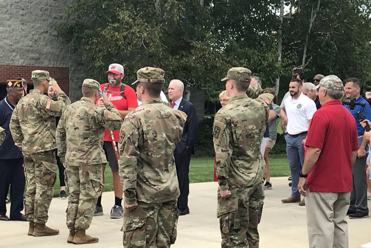 AndyAlongi's tweet photo. Great day at @Marist to welcome home Tommy Zurhellen after his walk across America to raise awareness for veteran suicide and homelessness. @zero_vet https://t.co/leJ8kd7oHK