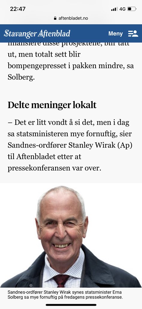 AnneMLund's tweet photo. @HadiaTajik Fornuftig uttalelse fra din AP-ordfører i Sandnes om fornuftige Erna:) #nårernagjørapordførereglade https://t.co/w81eKcU52i
