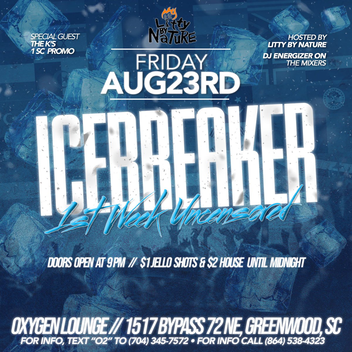 MasterMindEnt1's tweet photo. #Icebreaker 1️⃣st Week Uncensored | Tonight| Doors open at 9pm | Oxygen Lounge https://t.co/N1518snNIH