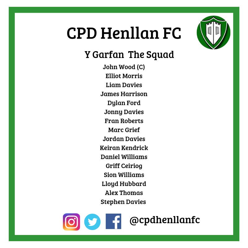 CPD Henllan FC🏴 (@cpdhenllanfc) on Twitter photo <a href="/LlysfaenFC/">LlysfaenFC</a> v <a href="/CPDHenllanFC/">CPD Henllan FC🏴</a>
24/8/2019
2:30pm
Edrych ‘mlaen at y gêm fory! ⚽️
Pob lwc hogie 💪🏻
Looking forward to tomorrow’s match! Good Luck lads! ⚽️
#northwalesfootball #cpdhenllanfc #localfootball #grassrootsfootball <a href="/LlysfaenFC/">LlysfaenFC</a> v <a href="/CPDHenllanFC/">CPD Henllan FC🏴</a>
24/8/2019
2:30pm
Edrych ‘mlaen at y gêm fory! ⚽️
Pob lwc hogie 💪🏻
Looking forward to tomorrow’s match! Good Luck lads! ⚽️
#northwalesfootball #cpdhenllanfc #localfootball #grassrootsfootball