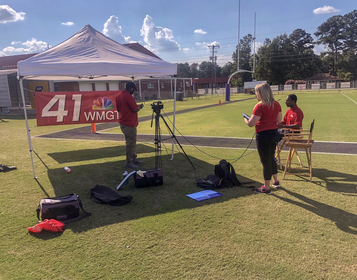 41NBC's tweet photo. .@Tezz41NBCSports and @wxcecil  are live in Cochran for our #TheEndZone🏈 Game of the Week!

#BleckleyCounty #Hawkinsville https://t.co/u10yLCAY2u