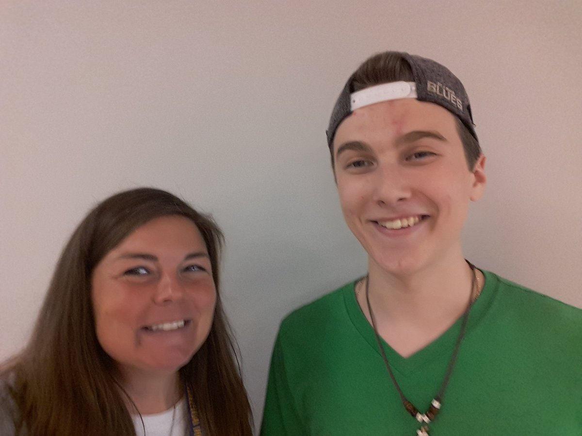 MandyKotraba's tweet photo. This is Cody. He's my kid of the week. He made THE shoe in the global footprint project. His talent is undeniable. His shoe makes me happy. #EHSscience #whyicometowork #Kotrabaskidoftheweek https://t.co/D3veeuvtSB