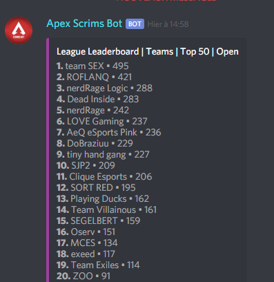 Finished 8 of the last saison EU ( The last week was terible ) 
with my mate <a href="/gaxalies/">Gaxalies</a> we are looking for a third who can play as support ( watson / caustic ) we have a lot of league exp open for all proposition.
Rt's / vouch appreciate
<a href="/PlayApex/">Apex Legends</a> @ProApexScrims <a href="/ApexProFR/">APEX PRO | FR</a>