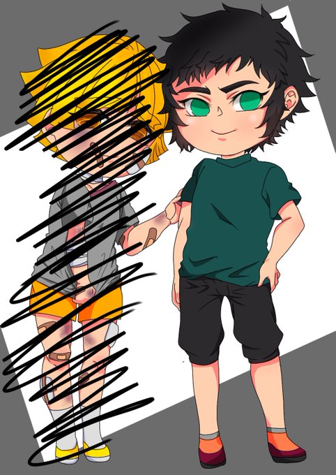 埃さんがTwitterに投稿した獪岳(鬼滅の刃)のイラスト。