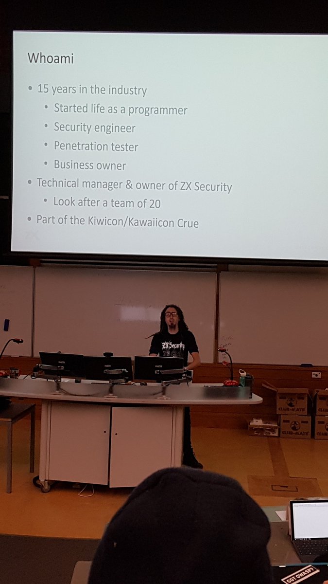 owaspnz's tweet photo. @bogan starting us off at @securityacnz https://t.co/EvAU7xFuu8