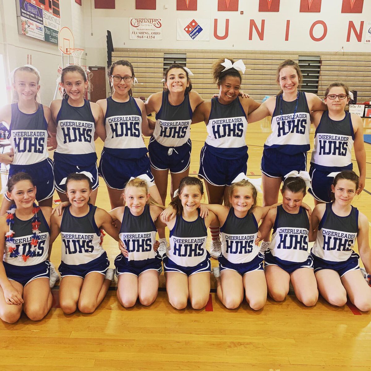 vsfkristinh's tweet photo. Who’s ready for some football 🏈?! With just 1️⃣ week until kick off for most Ohio teams, it’s time for some #VarsityReveal action! First up, the Huskies of @HC_Cheer1 in their new #BowToToe #VarsityStyle! Thank YOU for choosing @VarsityFashions! GO HUSKIES! 💙🐾 #OHIO https://t.co/FGftvWOou0