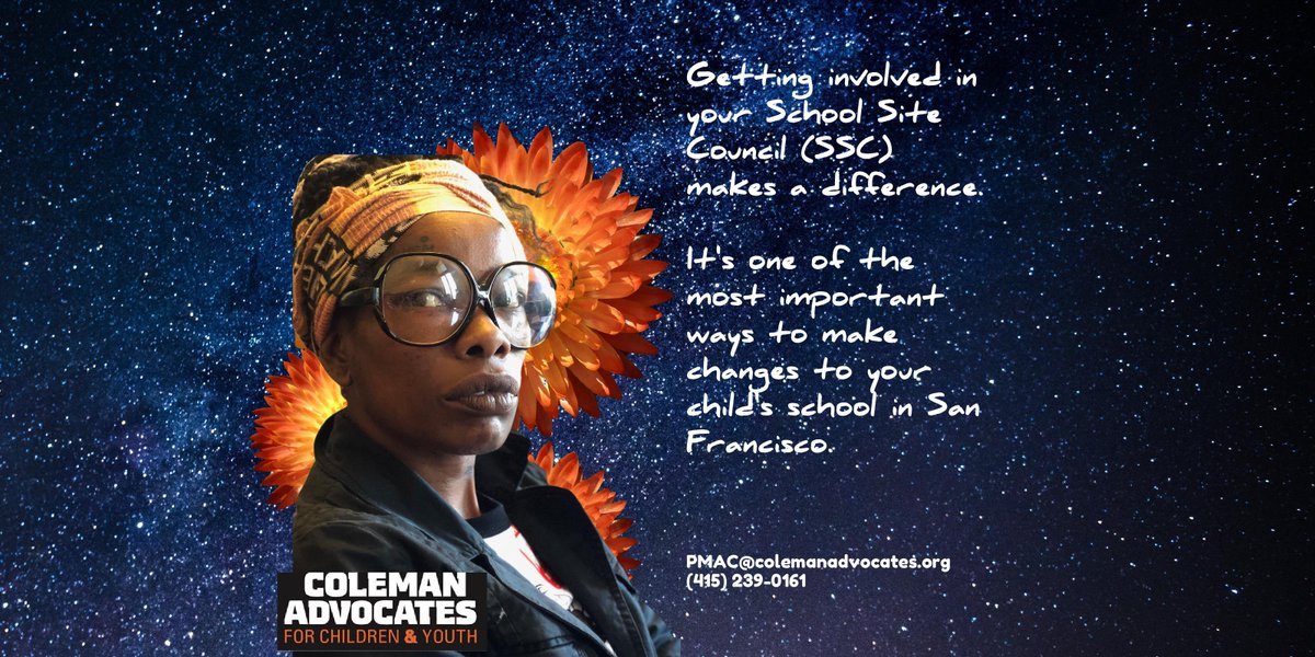 ColemanSF1's tweet photo. With the start of the school year, Parents Making a Change (PMAC) wants to make sure our parents and families know how important it is to participate in your child’s School Site Council (SSC). #parentpower #BlackBrownunity #colemanadvocates #parentsmakingachange #sanfrancisco https://t.co/dULpWmjKrR