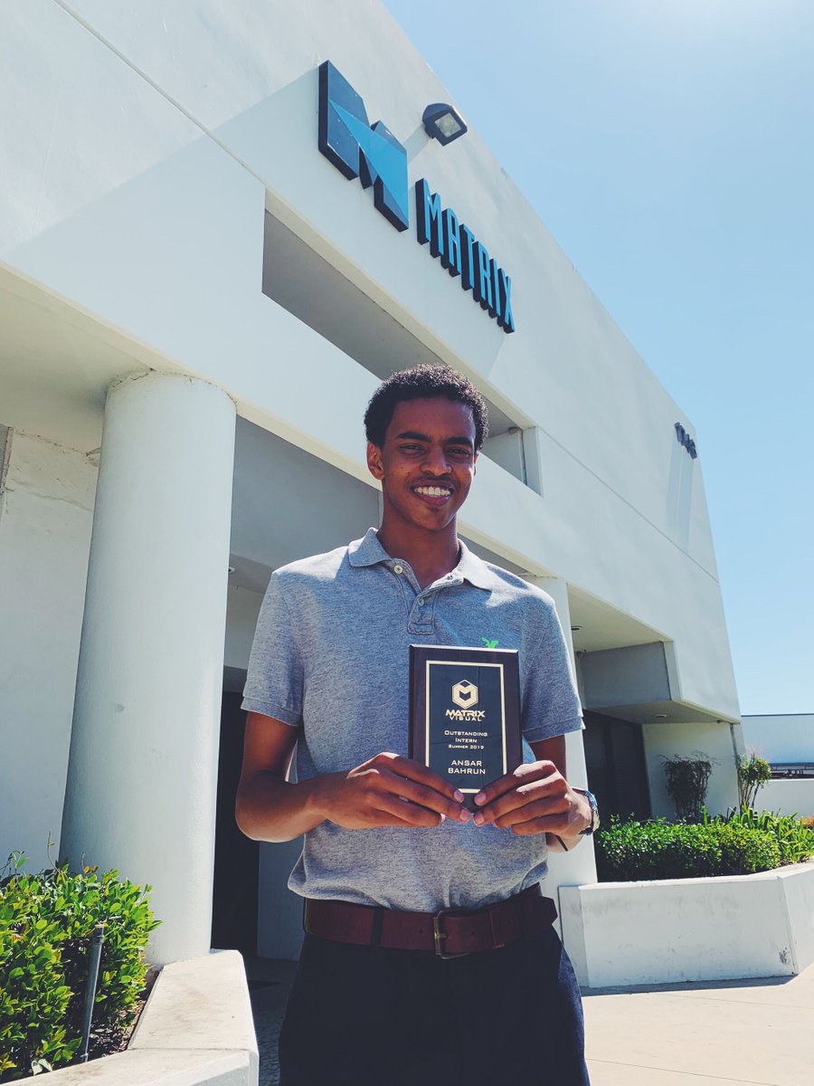 MatrixVisual's tweet photo. Congratulations and thank you to Ansar for a successful summer internship here at #MatrixVisual! Ansar came to us as a digital marketing &amp; web developer and has spent his entire summer coding away👨‍💻 to improve the website. Best of luck at UC Riverside #intern #codingisfun https://t.co/AD6cAxmKpn