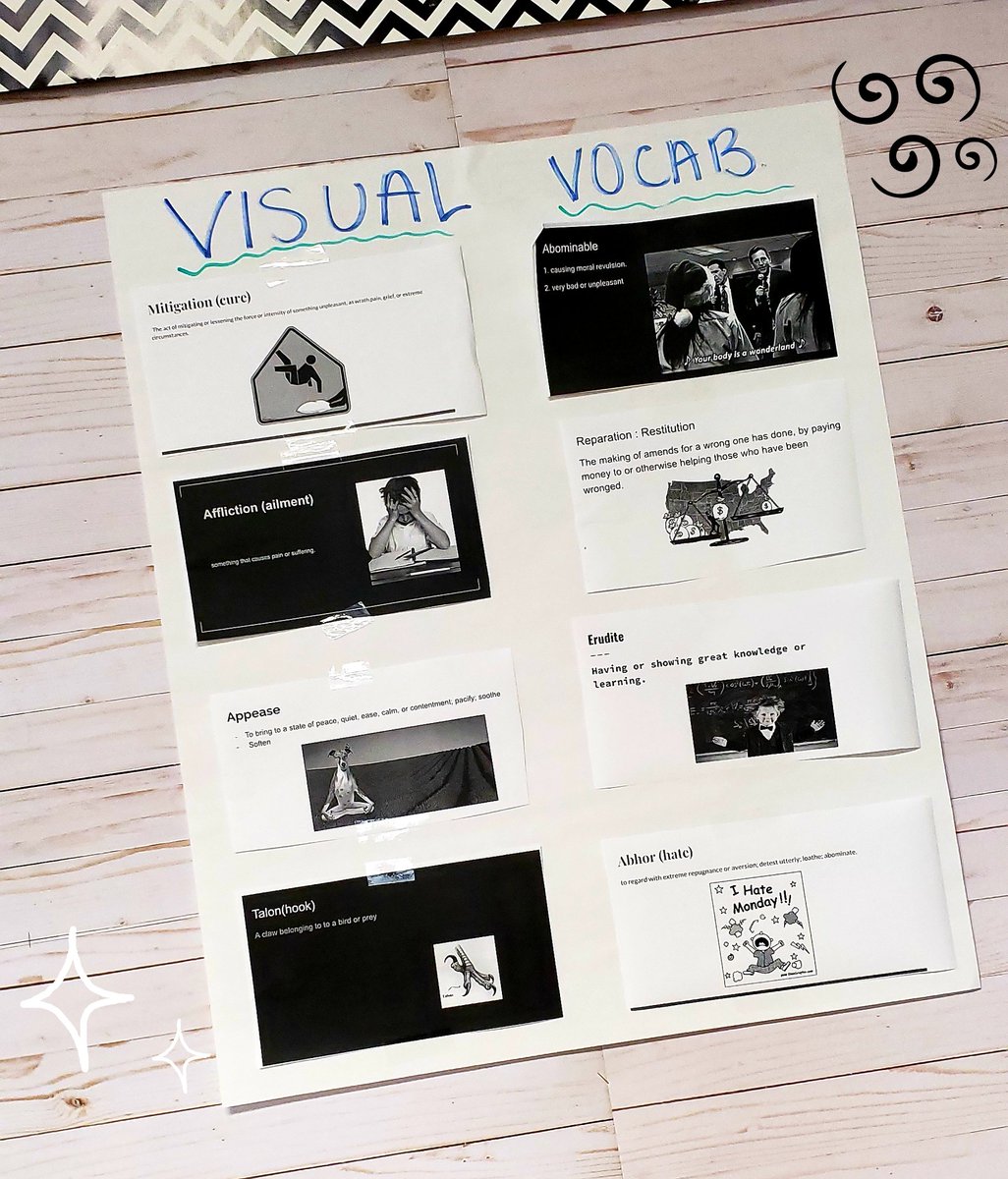 EnglishDAEP's tweet photo. Students put a lot of thought in to their #visualvocab this week. Getting their minds ready for next week! #CLCProud @HumbleISD_CLC https://t.co/KYSX7tkMuQ