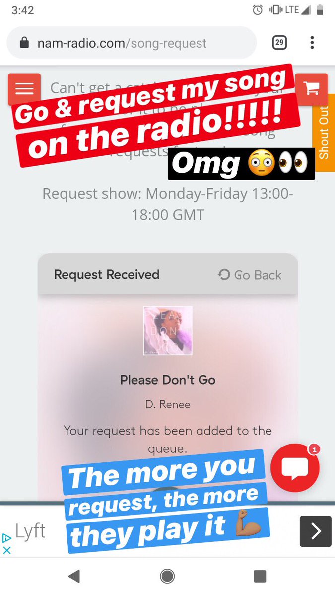 sincerelydrenee's tweet photo. MY SONG IS IN ROTATION AHHHH 😜👏🏽🙌🏽🙏🏽💯 THE MORE YOU REQUEST, THE MORE THEY PLAY IT! https://t.co/5n4gNKB8dO