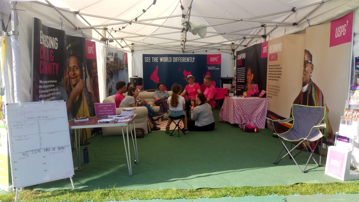 USPGglobal's tweet photo. We're here at @greenbelt. Come and join the conversation with us in the Takeaway and discover your Journey With USPG #WitAndWisdom #BankHolidayWeekend #RethinkingMission https://t.co/14NhTlz2bM