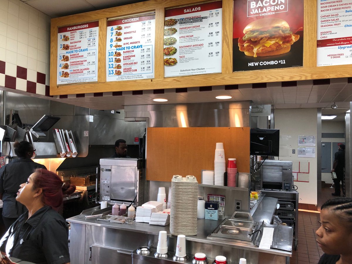 onemorething4u's tweet photo. @wendys not a sing hairnet or cap.  I was told it’s not required.  Am I in a time warp? https://t.co/TH9IiZHlrR