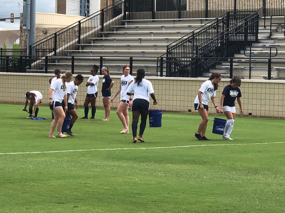 ORUWSoccer's tweet photo. A little rain won't stop us, see ya tomorrow at 7 pm. #ORUWSoc #GoldenStandard https://t.co/CSoWf1XlLP