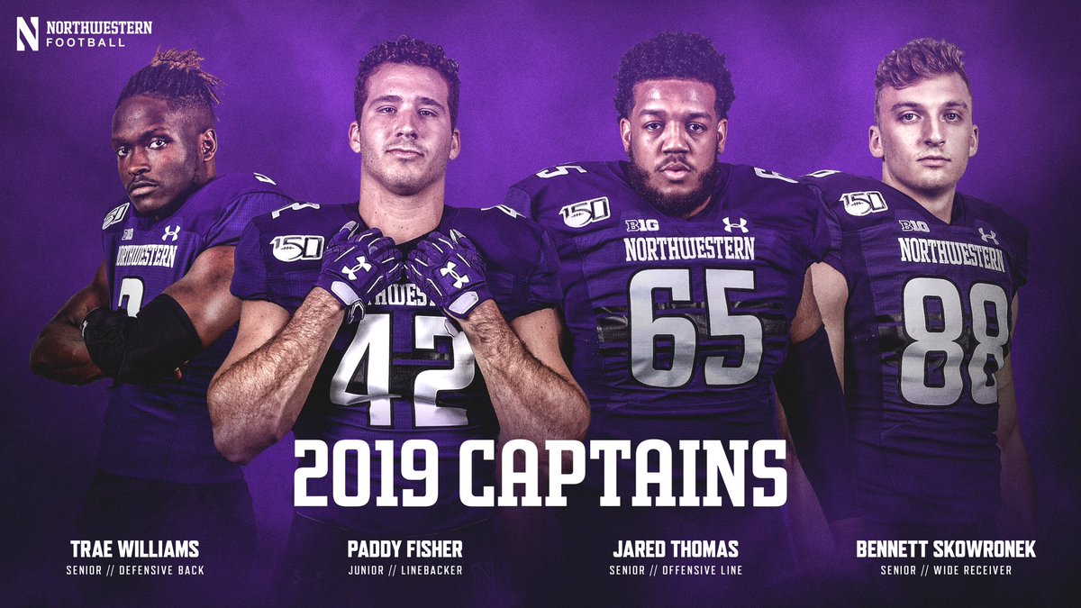 coachfitz51's tweet photo. Your @NUFBFamily captains:

@twilli_29 
@FisherPaddy 
@JaredThomas_33 
@BSkowronek10 

Congratulations, men!

#B1GCats x #GoCats https://t.co/PQc0fzL1XL