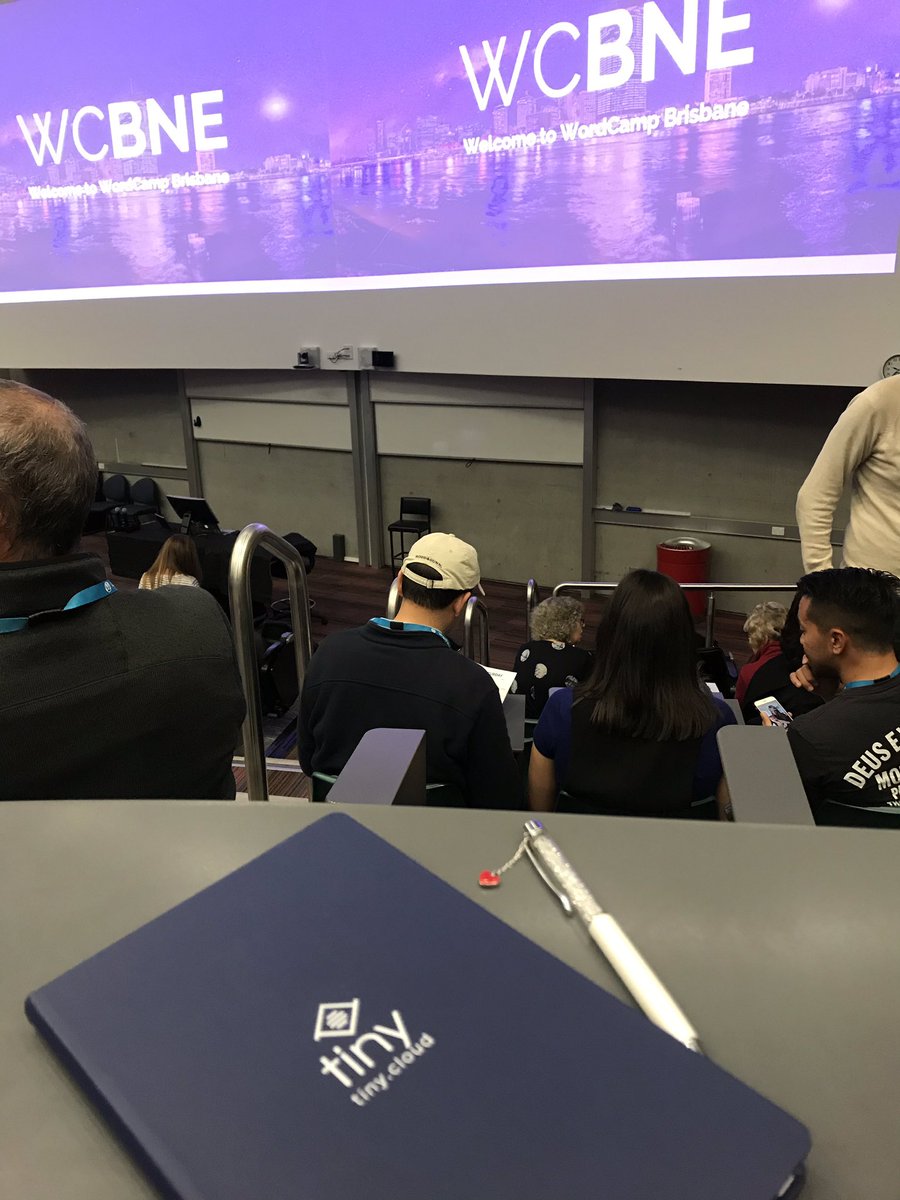 carlyweb's tweet photo. About to kick off at #WCBNE! Thanks for my new notebook @joinTiny 😀 #wordpess #swarovski #tinymce https://t.co/2RPCjQ6haW