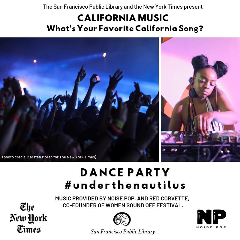SFPublicLibrary's tweet image. What’s Your Favorite California Song? Maybe #BlackFlag @henryrollins #RiseAbove is more your CA music of choice. @JillCowan @JonPareles of  @nytimes talk on their favorite, music provided by @noisepop @djredcorvette WED 8/28, 6PM #SFMainLibrary.
sfpl.bibliocommons.com/item/show/2288…