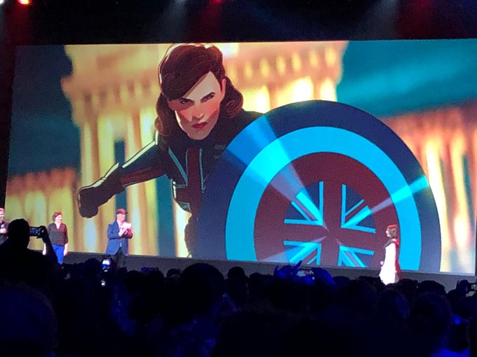 Electroalces's tweet photo. Acá un par de adelantos de lo que veremos en la animación de la serie de What If de Marvel: Peggy Carter en un episodio se convertirá en Capitan Bretaña al probar el suero del super soldado.
#Marvel #MCU #Fase4 #UCM #WhatIf #DisneyPlus #D23Expo2019 https://t.co/XGuLLqCTbV