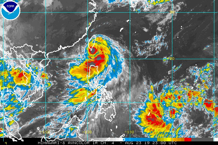 TropicsWeather's tweet photo. #InengPH is now bringing heavy rains south of Taiwan and in Northern Luzon. Southwest monsoon is also being greatly enhenced by the storm, bringing light to sometimes heavy rainfall.
#WalangPasok #Ineng https://t.co/5Qim0FzW2P