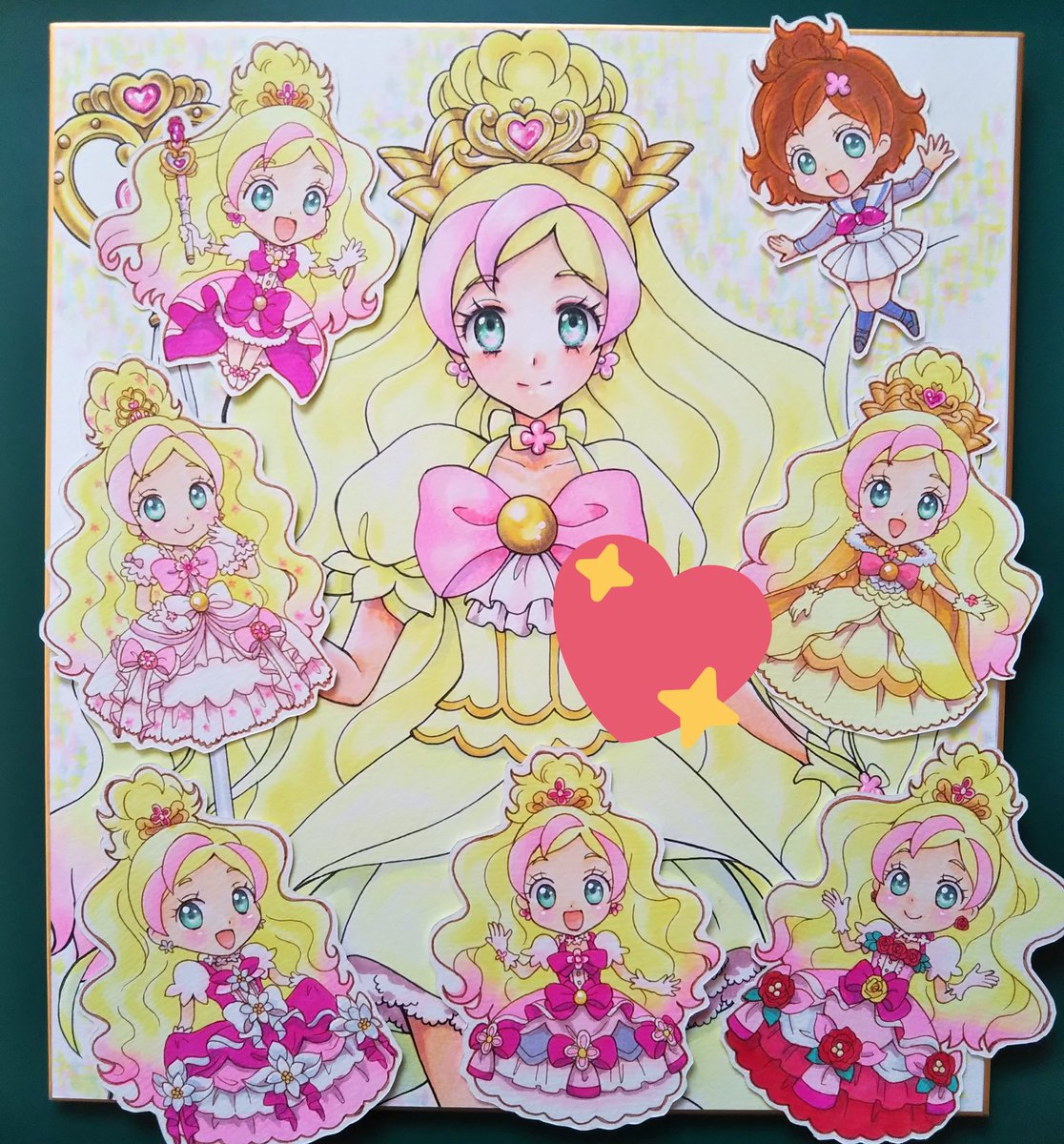 とりあえずこんなん描いてました
～プリキュア編～

去年～今年位に描いたもの、かな

はぐプリに大ハマりしまして。特定の誰が好き、ではなく出てくるみんなが大好き!な作品でした?

#プリキュア
#アナログ絵描きさんと繋がりたい #過去絵を投げて絵を描いた気になろうキャンペーン
#はぐプリ 