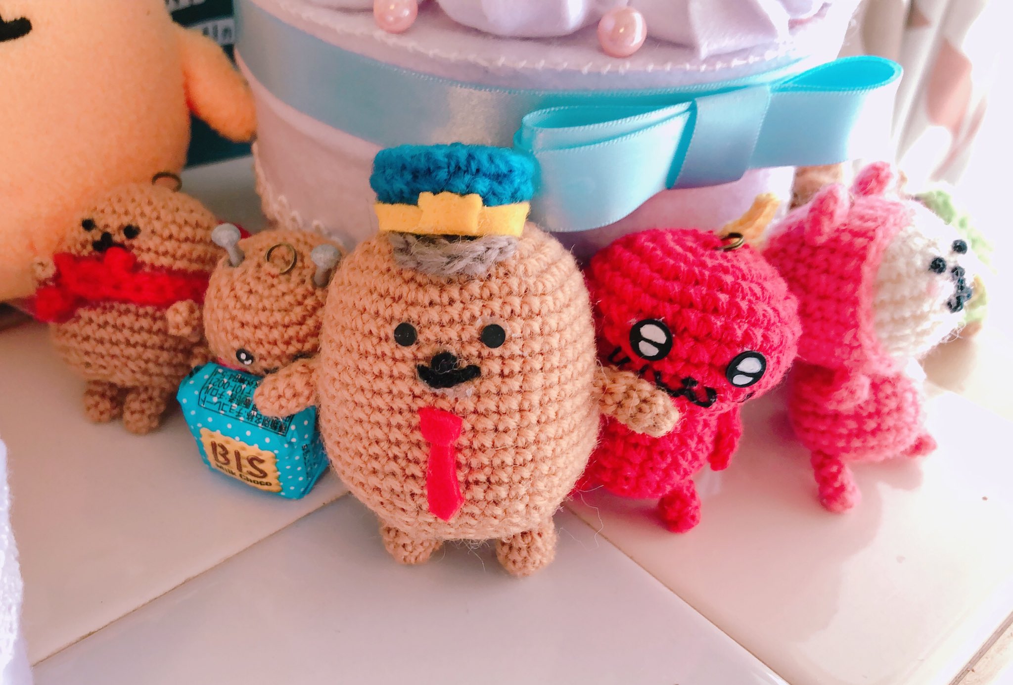 自分ツッコミくま 東京駅限定 もぐらコロッケ マスコットキーチェーン