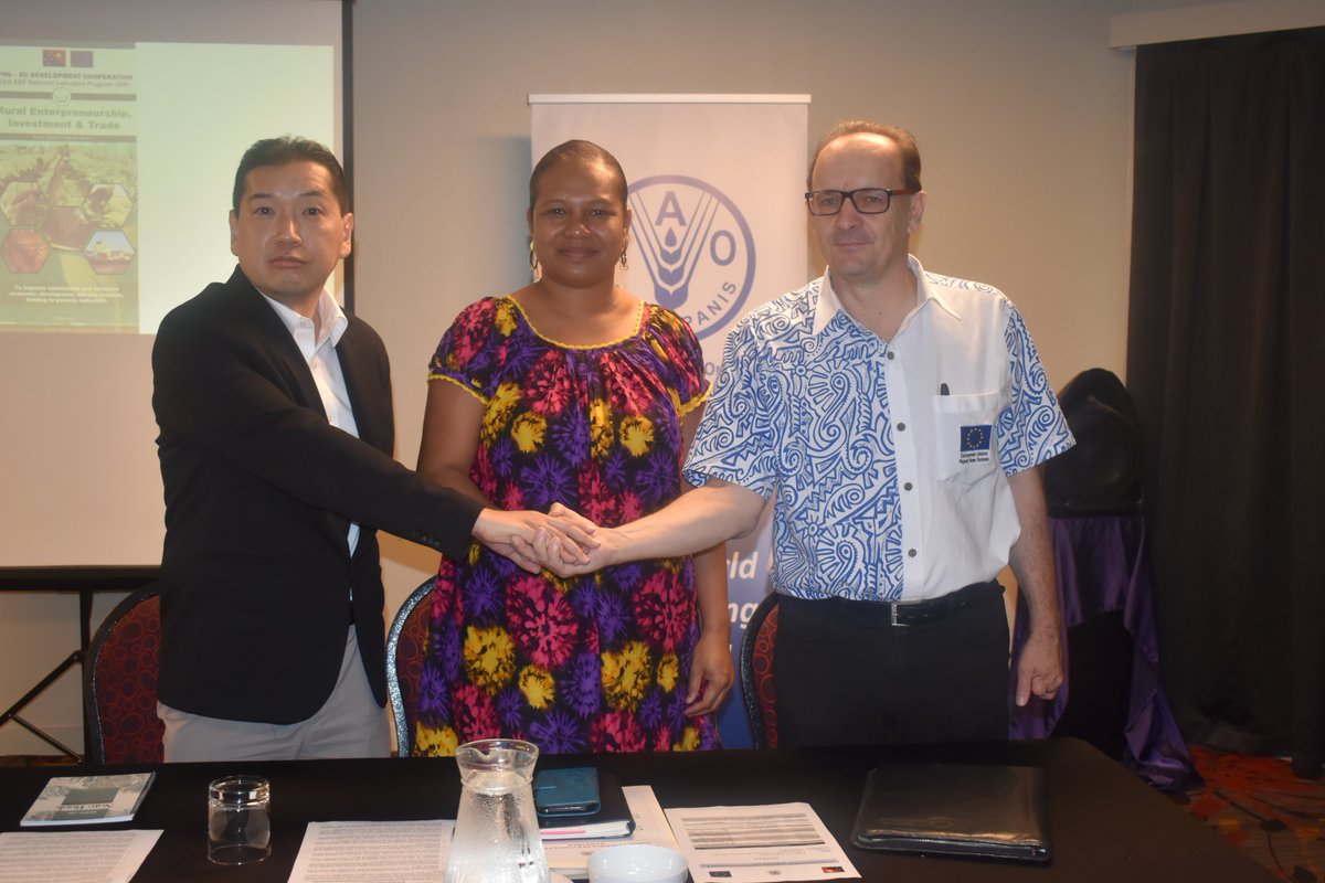 FAOinPNG's tweet photo. #STREIT National Validation Workshop in Port Moresby. #FAO as lead implementing agency focusing on value chain development of cocoa, vanilla, and fisheries @FAOinPNG Head of Office @keneth_shimizu said that "with Agriculture, we can take PNG back" 🇵🇬💪
#EU #FAO #DNPM https://t.co/Lb9rHc78Tv