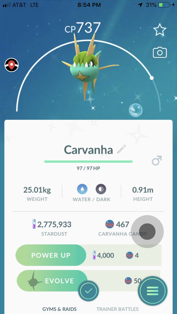 JustinW0610's tweet photo. 1st shiny carvanha🤩💯🤩✨ https://t.co/jXfdCR97BZ