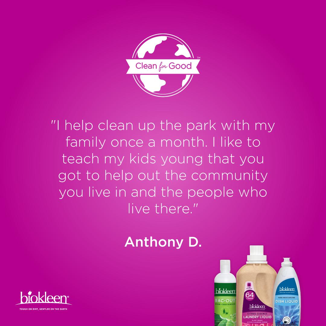 BiokleenHome's tweet photo. We love hearing how you #cleanforgood! Share with us how you're impacting your community for your chance to win your favorite Biokleen product! https://t.co/A9ZrAwN2Wf