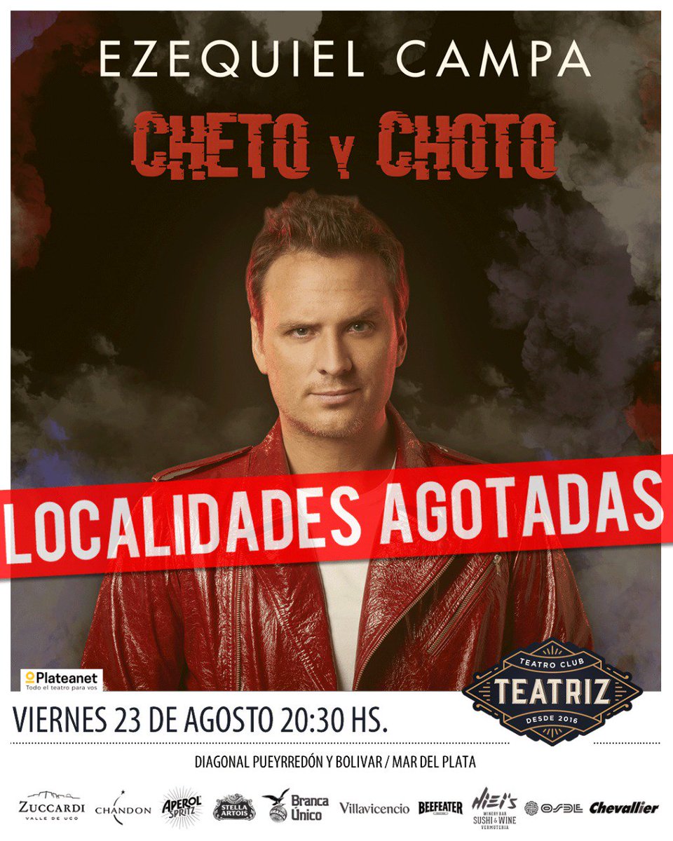 teatrizclub's tweet photo. ‼ LOCALIDADES AGOTADAS ‼
.
@ezequielcampa en #TeatrizClub .
.
#teatro #humor #standup #comedia #live #performance #diversión #entretenimiento #coctelería #gastronomía #mardelplata #Teatriz https://t.co/WblSmXoczr