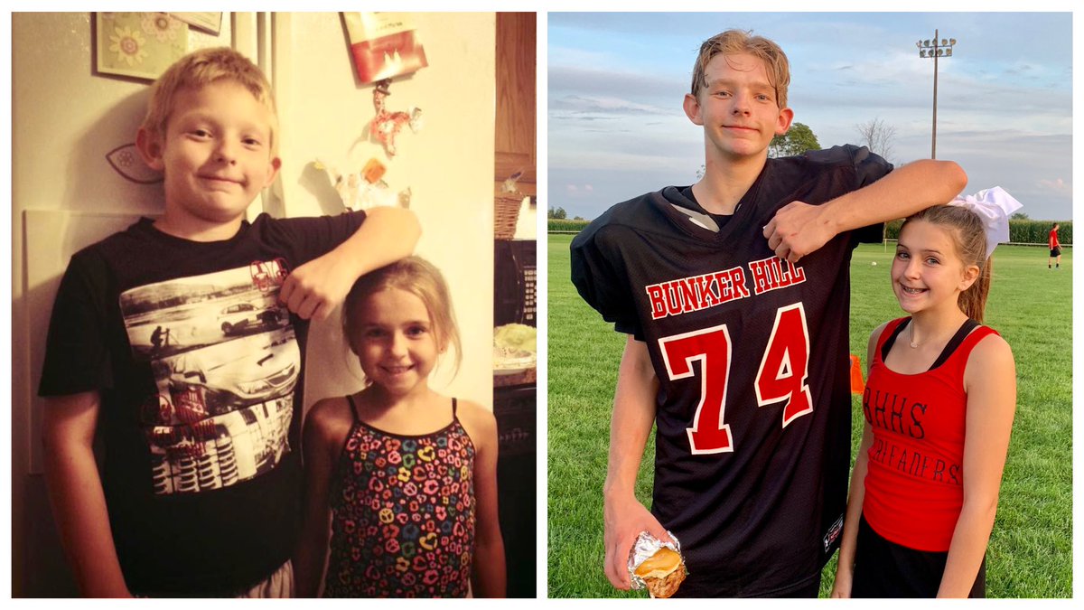 AndyManar's tweet image. Football scrimmage tonight in #BHill. Abbie &amp;amp; nephew Daniel when they were 8. Now they are both freshman at #BHHS @bhcusd_8.