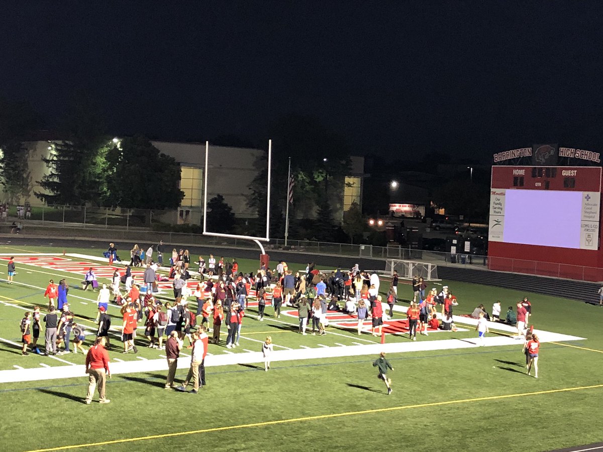 Getting ready for family movie night at BHS stadium.