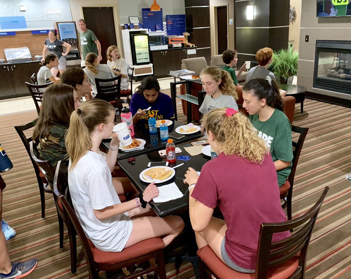 GreenHopeXC's tweet photo. Carb-loading fun!  Providence Invitational in the am... #ghxc https://t.co/AVdY2axYMo