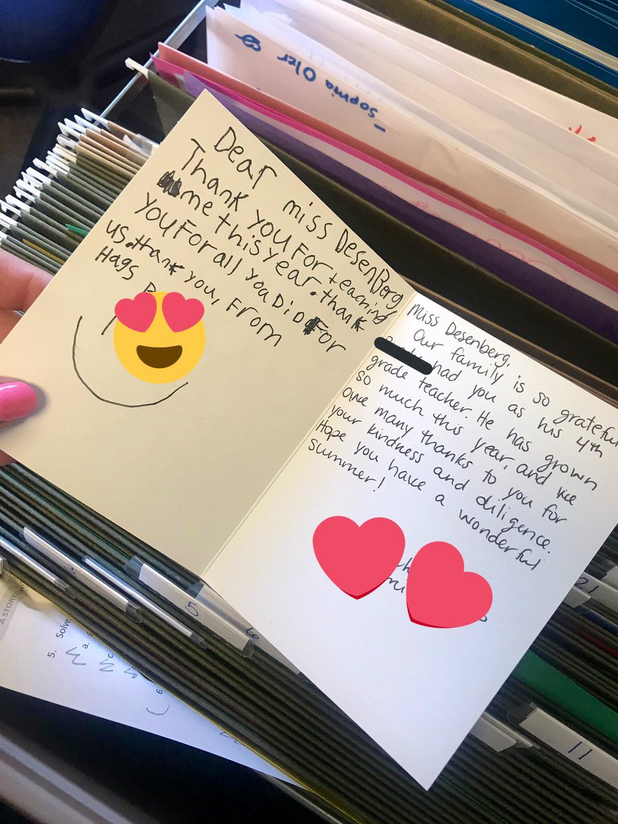 MissDesenberg's tweet photo. Something I started from day 1 is my Smile File. I use it when I need a pick-me-up bc I’m feeling defeated as a teacher. I keep kind words from parents &amp; students. 

What’s something you do to stay positive, even on your worst days? #dropyourlist for RT👇🏼#clearthelist https://t.co/YN5t35AqzQ