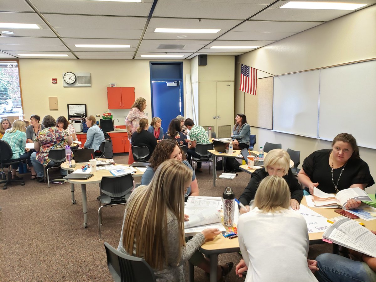 Digging into our new Fountas and Pinnell resources and learning best practices in developing the young reader. Great day! #heahawkpride  #epspride