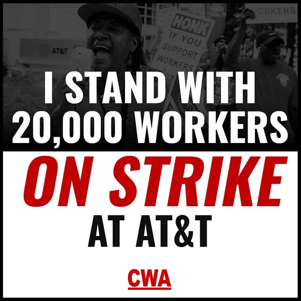 CesarCWA's tweet image. 20,000 AT&amp;amp;T workers in the Southeast just walked off the job because of AT&amp;amp;T’s unfair labor practices.

RT to show your support. ✊ #ATTUnfair #1u

  cwa-union.org/news/releases/…