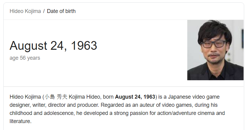 Happy birthday, Hideo Kojima! 