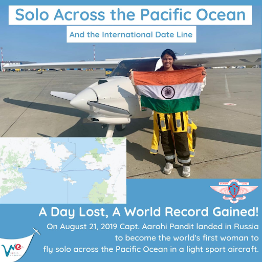 FlyingClub1928's tweet photo. Proud Moment for Bombay Flying Club!
One of our talented students, Capt. Arohi Pandit from Mumbai becomes the first woman pilot to fly solo across the Pacific Ocean making our country proud. She has now been named as a renowned face of the Aviation Industry.

#BombayFlyingClub https://t.co/Hi2dKcJpTa