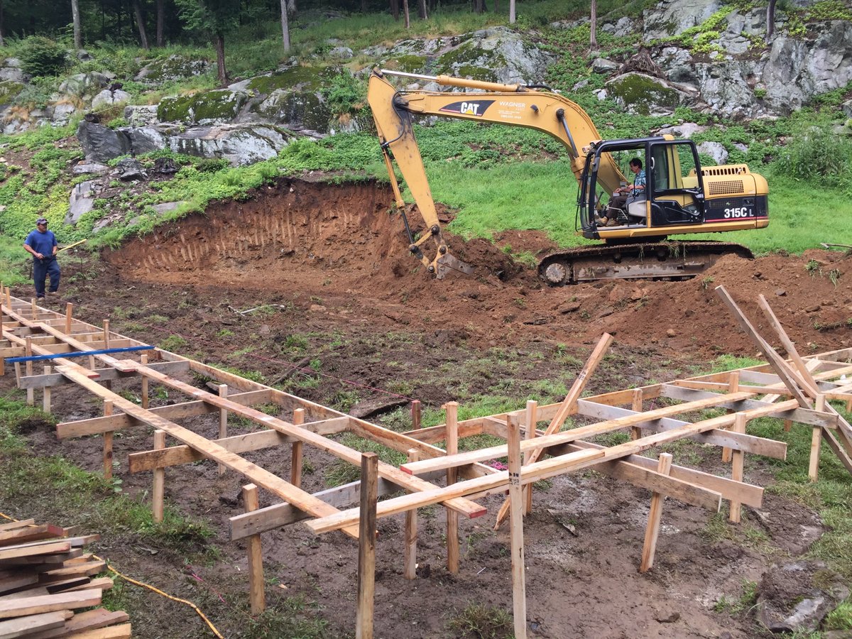WagnerPools1919's tweet photo. Wagner, Bedford, NY, Sleek, Rectangle, Gunite/Shotcrete, Swimming Pool, in the Woods!  Just getting started. https://t.co/6U9WiWXLkE