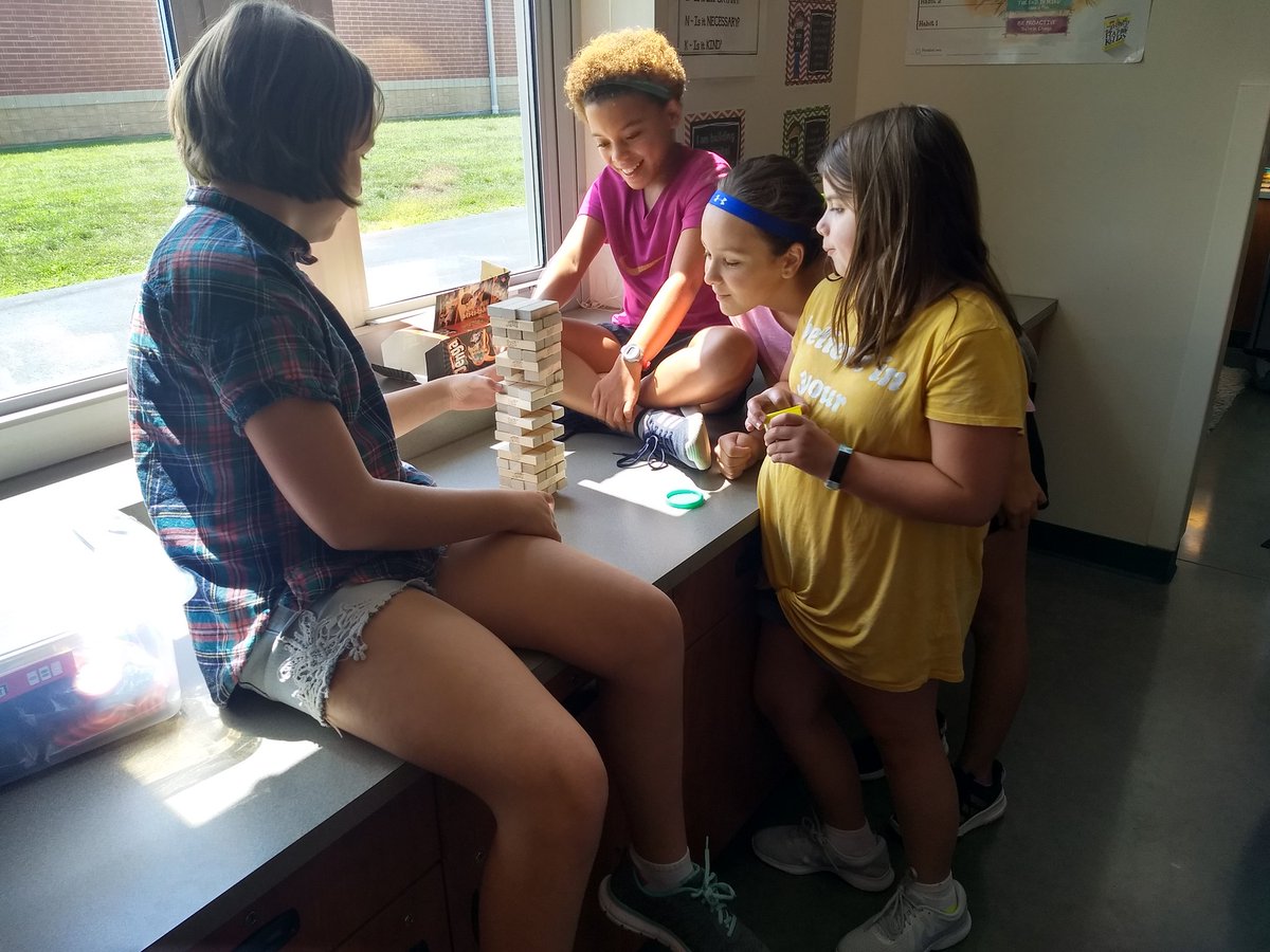 amymaledy's tweet photo. This year, Friday morning work time includes some unplugged time.  We leave the Chromebooks put away and play some board games!  Love watching the Ss interact and have fun! #OFarmDES #5thgrade https://t.co/kEV1lZz378