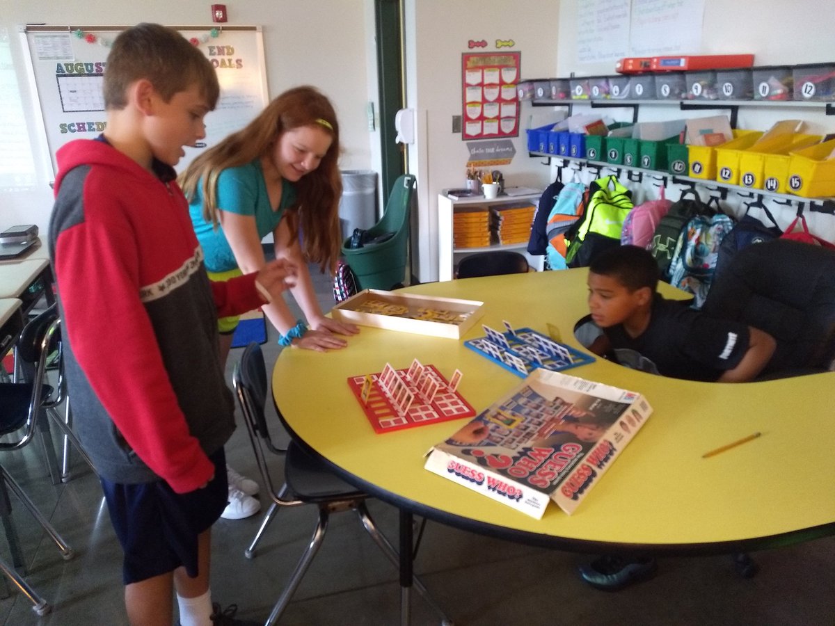 amymaledy's tweet photo. This year, Friday morning work time includes some unplugged time.  We leave the Chromebooks put away and play some board games!  Love watching the Ss interact and have fun! #OFarmDES #5thgrade https://t.co/kEV1lZz378