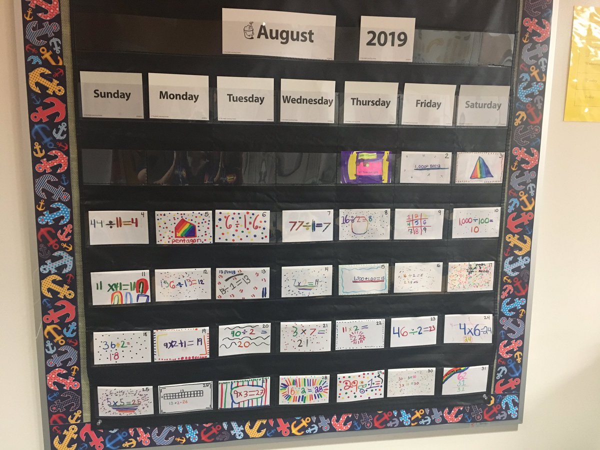 Looking for a fun way to kickoff number corner? Have your students create the calendar cards for August! Here my fifth graders created equations or representations for each date. They got to tap into their creativity while reviewing math! #BridgesMath #NumberCorner