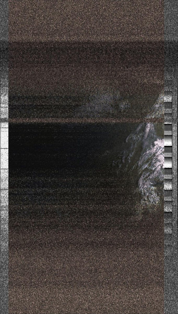 c3rotor's tweet photo. New satellite image from NOAA 19 at 2019-08-24T03:48:58+00:00 UTC. https://t.co/lA08izNoyv #cccamp19 https://t.co/xkOEFbaqtM